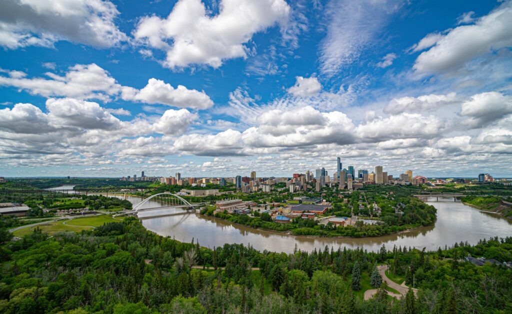 aerial shot of Edmonton Alberta Canada